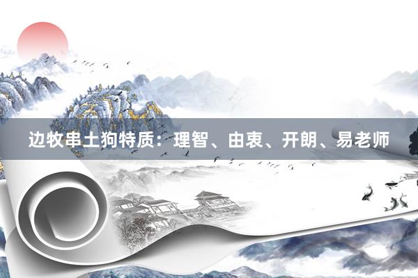 边牧串土狗特质:理智、由衷、开朗、易老师